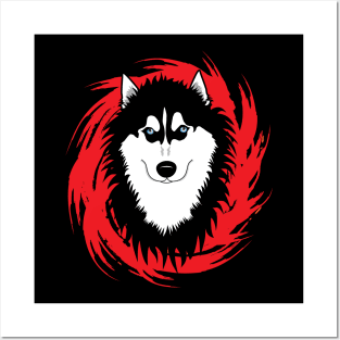 Siberian husky dog Posters and Art